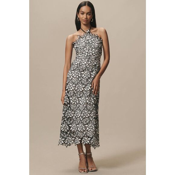 Anthropologie Dresses & Skirts - Anthropologie Endless Rose Sleeveless Linen Blend Halter Lace Midi Dress
